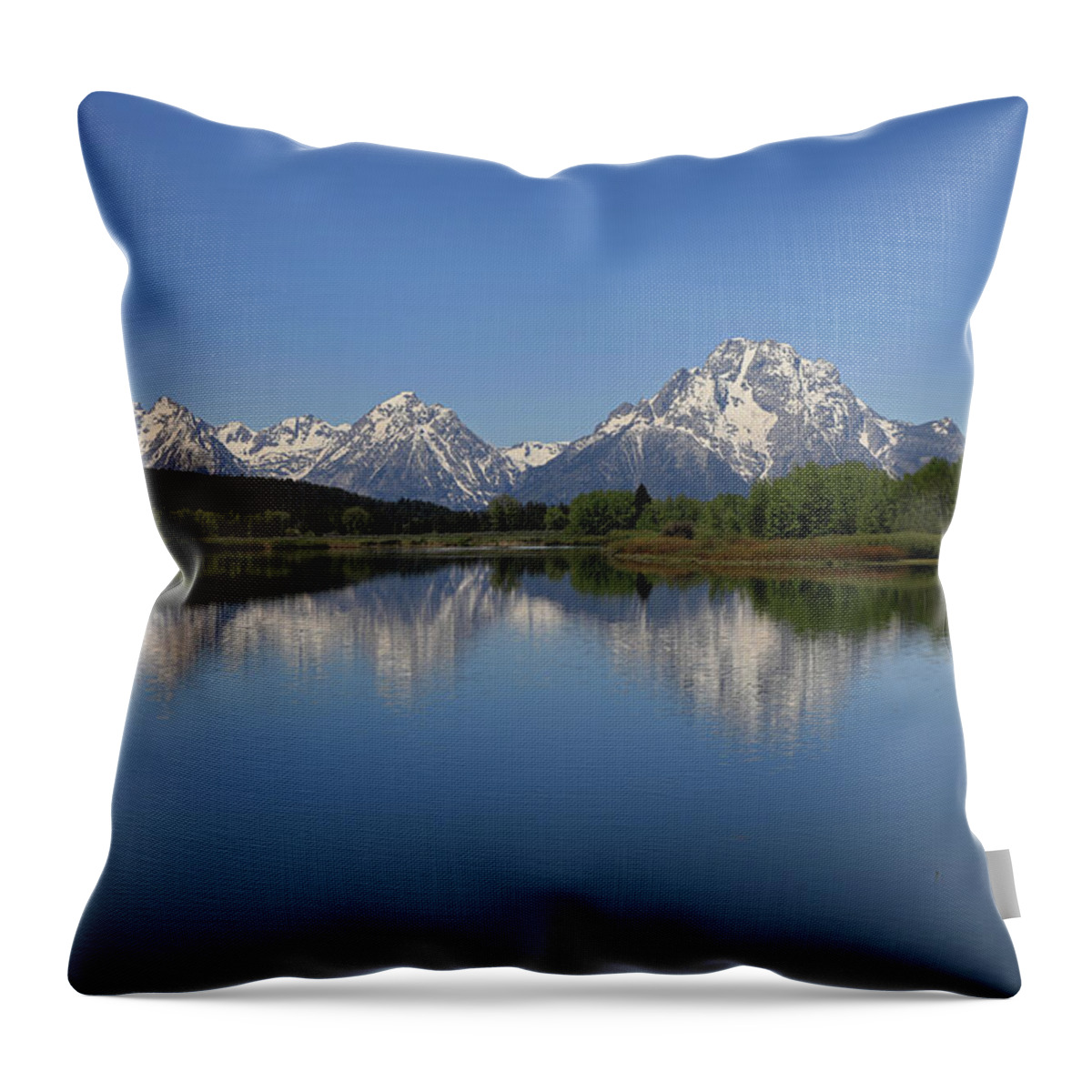 Oxbow Bend Throw Pillow featuring the photograph Grand Teton - Oxbow Bend - Snake River 2 by Richard Krebs