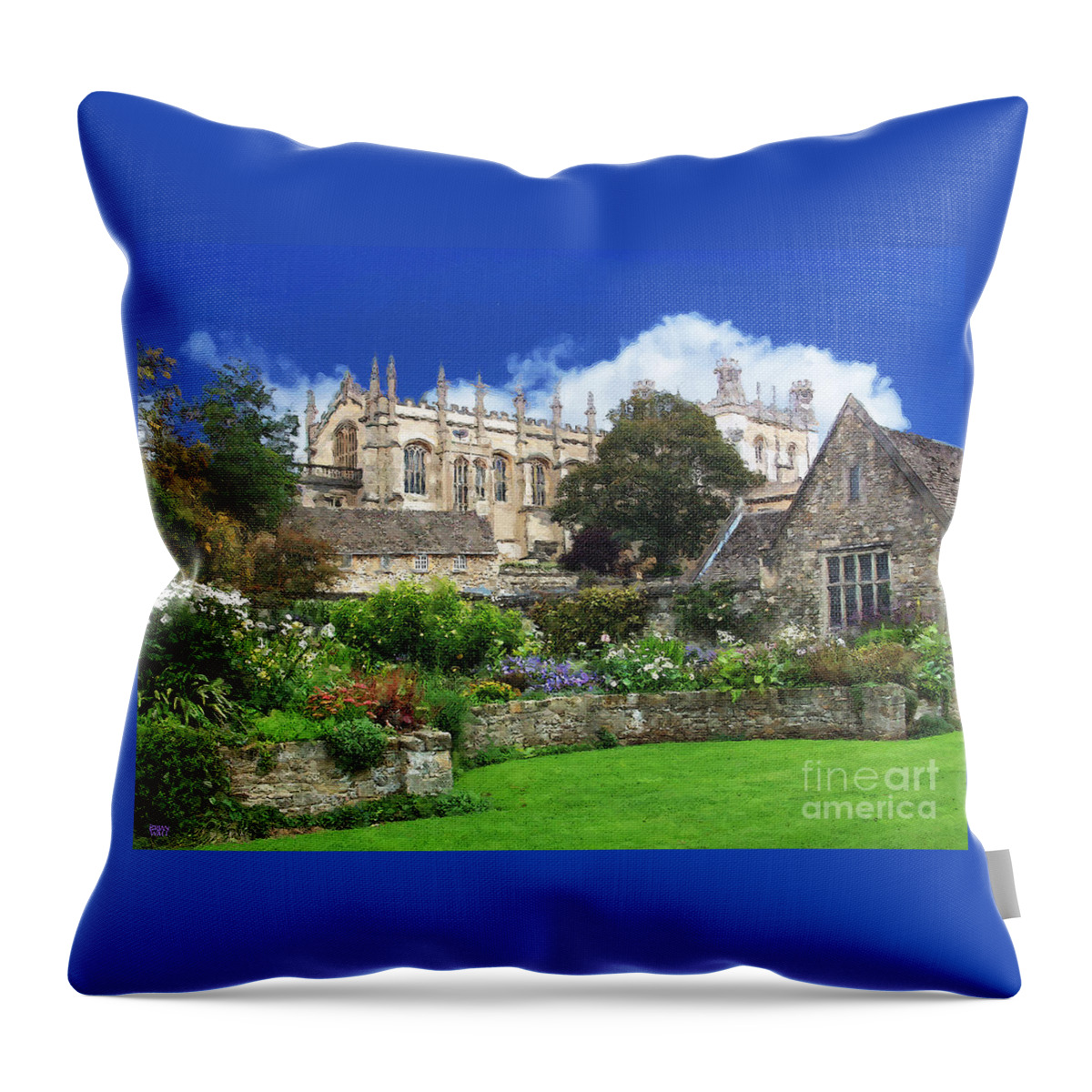 Oxford University Throw Pillow featuring the photograph Oxford University Christ Church Memorial Garden by Brian Watt