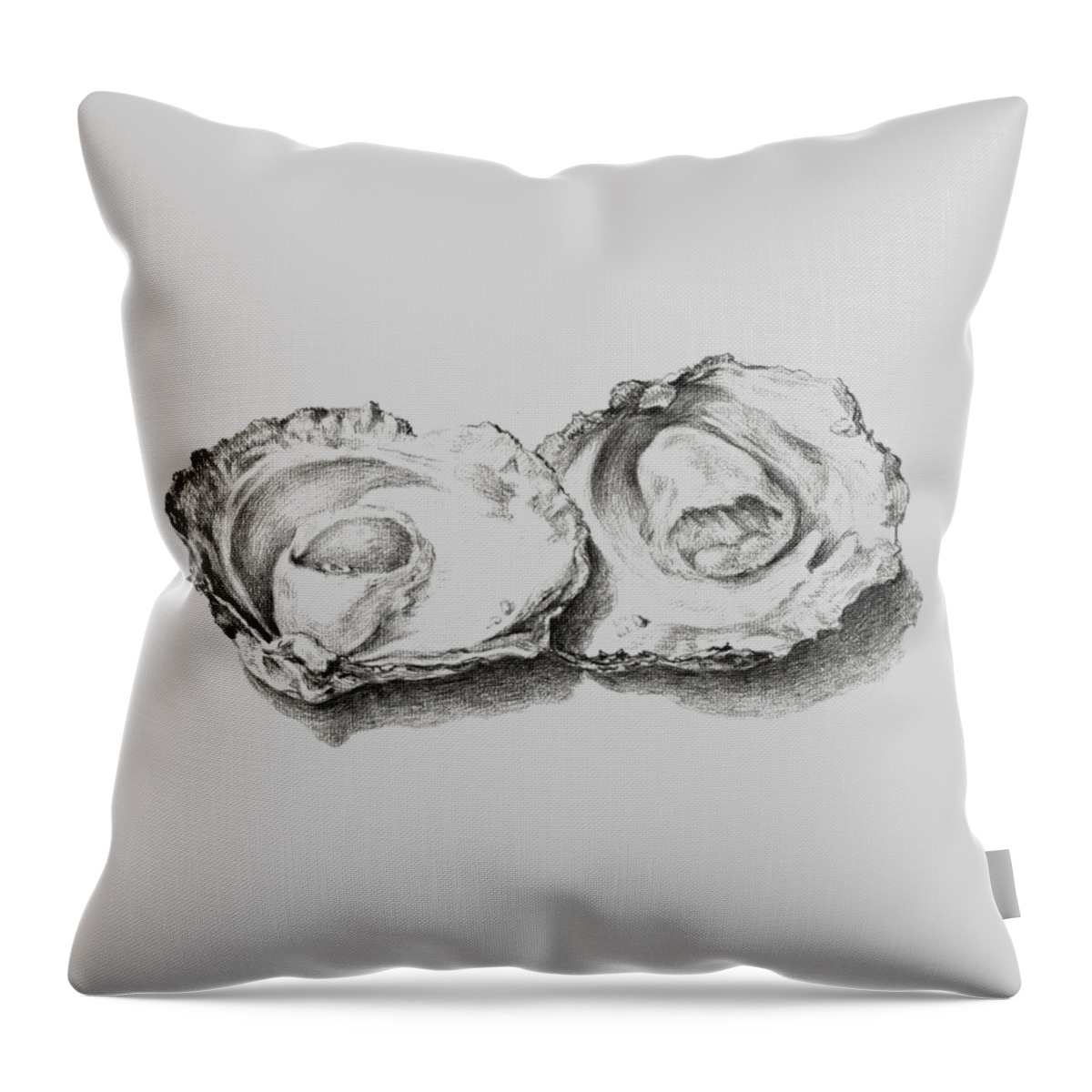 Animal Throw Pillow featuring the painting Oysters White by Tony Rubino