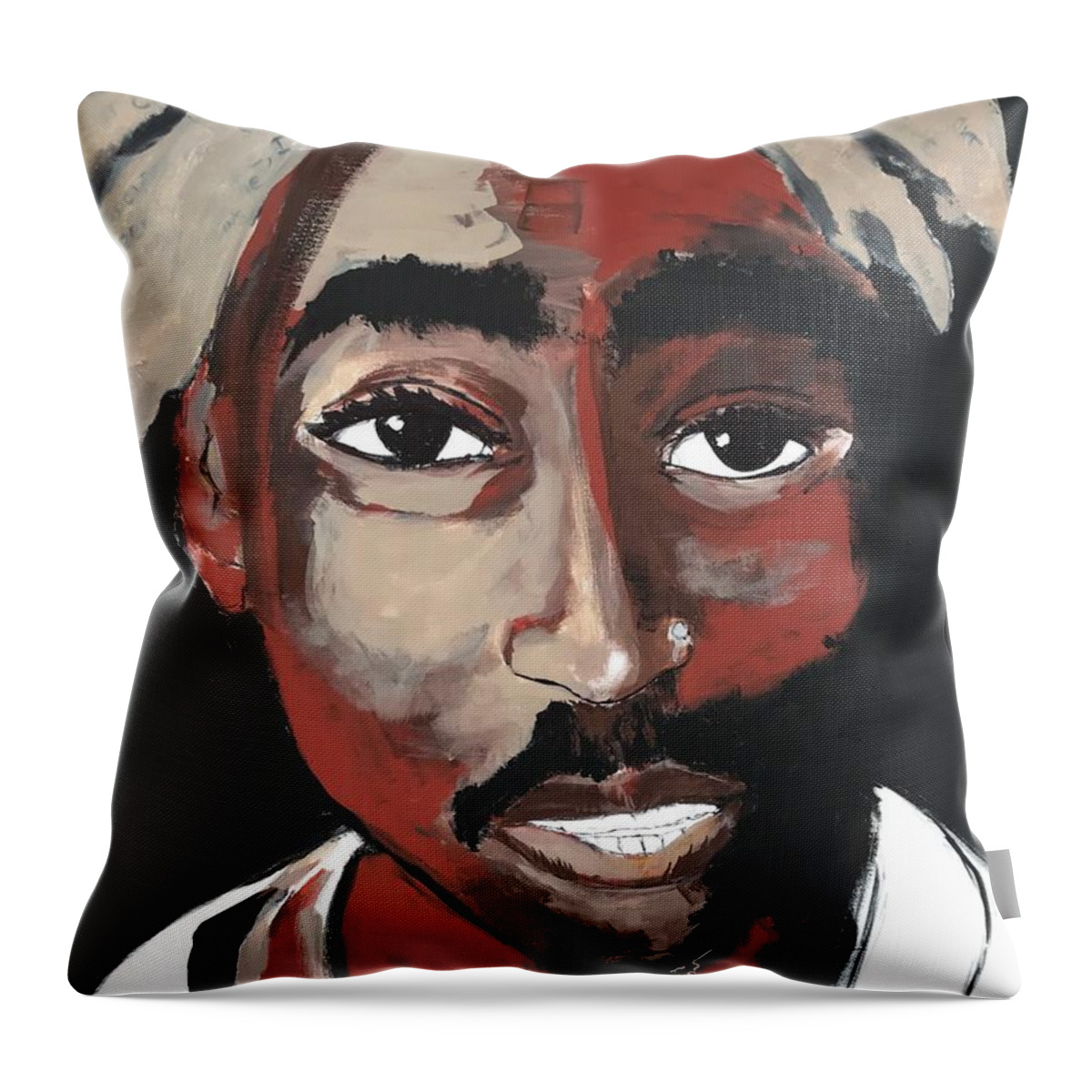  Throw Pillow featuring the painting Pac by Angie ONeal
