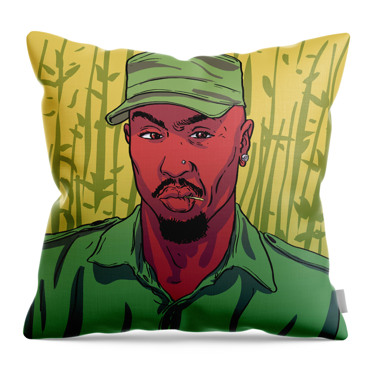 Hiphop Throw Pillow featuring the digital art Pac of The Jungle by Point Blank