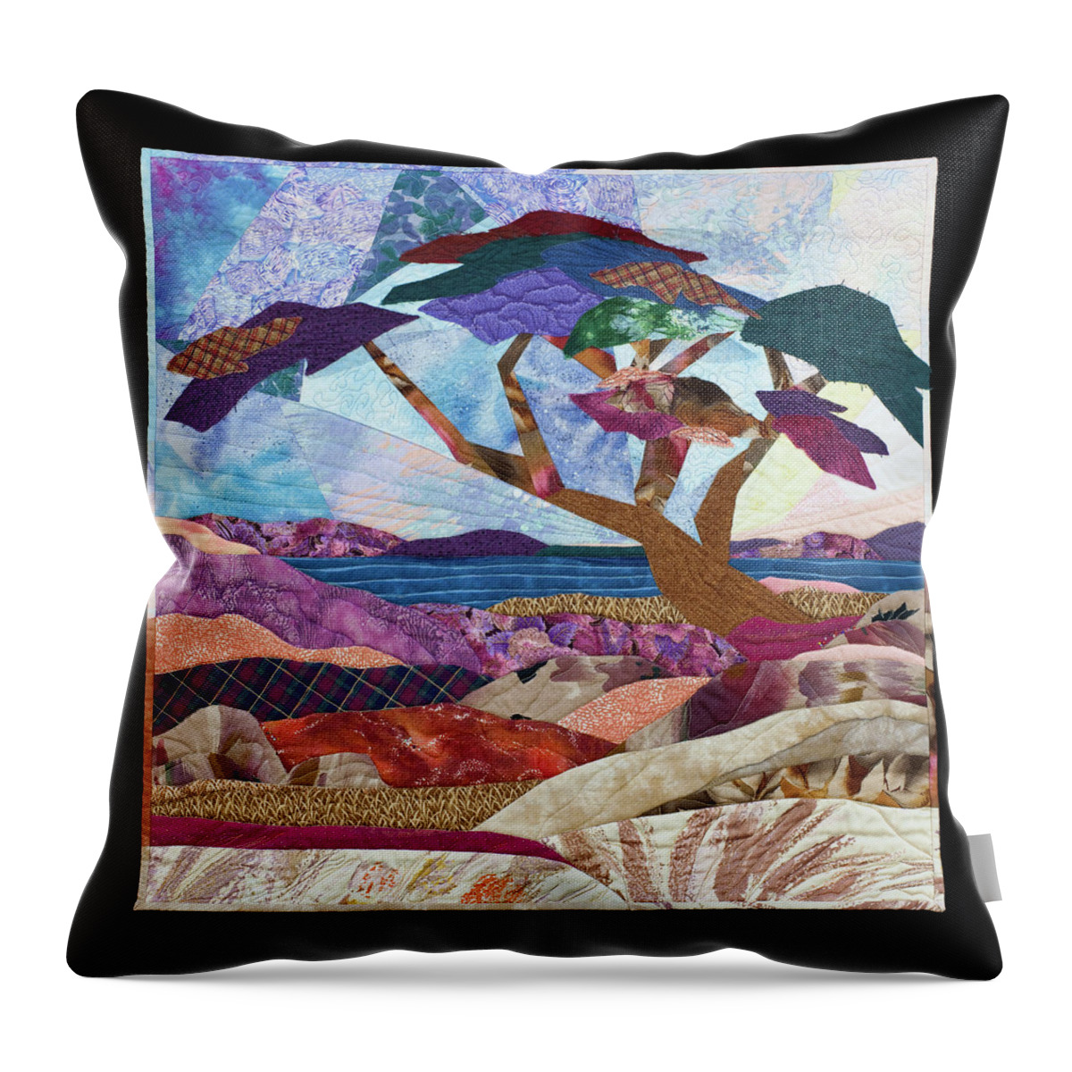 Pacific Throw Pillow featuring the mixed media Pacific Beach by Vivian Aumond