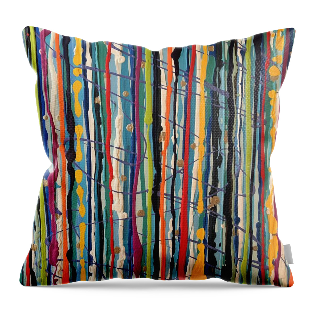Abstracts Throw Pillow featuring the painting Paint Splash by Debora Sanders