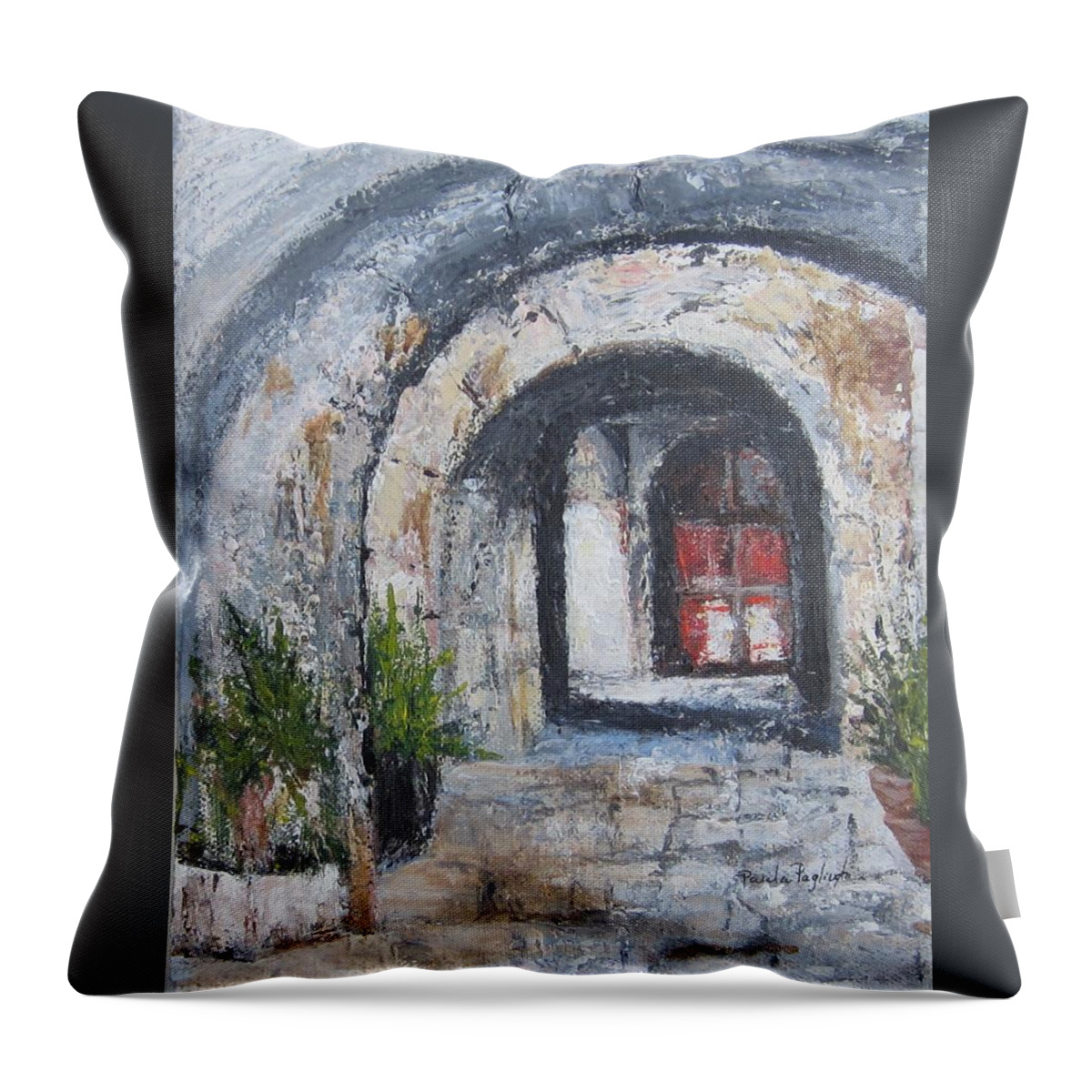 Painting Throw Pillow featuring the painting Palermo, Italy by Paula Pagliughi