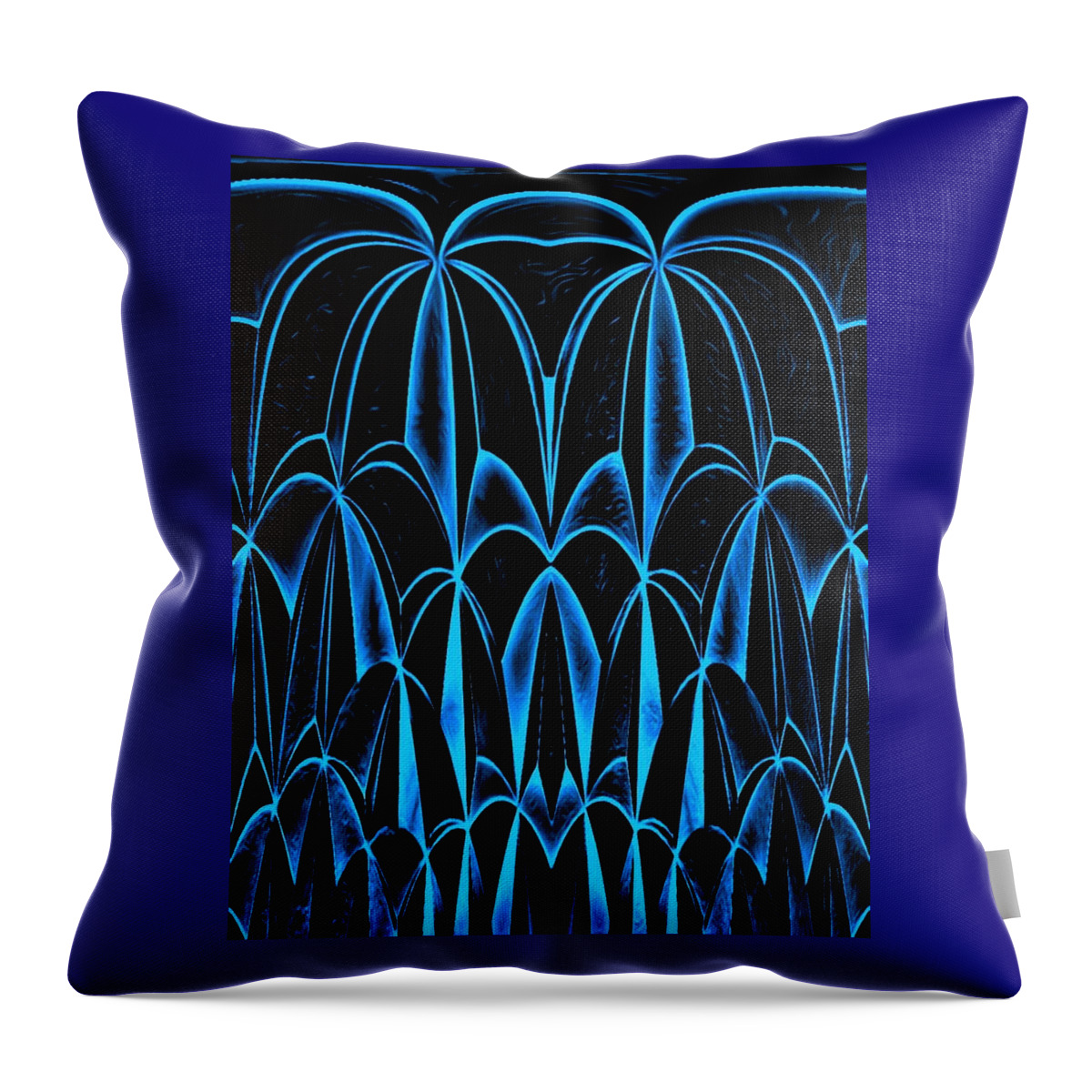 Digital Throw Pillow featuring the digital art Palm Trees Blue by Ronald Mills