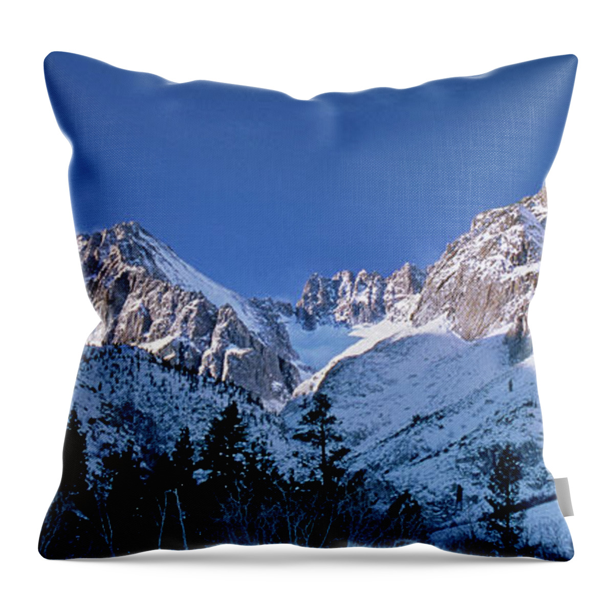 Dave Welling Throw Pillow featuring the photograph Panoramic Winter Middle Palisades Glacier Eastern Sierra by Dave Welling