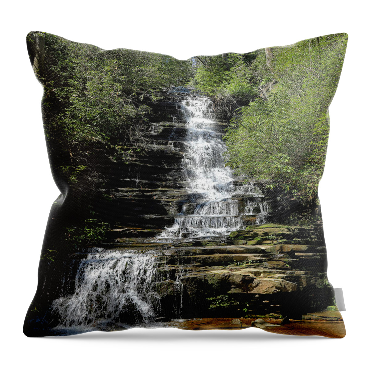 Waterfall Throw Pillow featuring the photograph Panther Falls - Georgia by Richard Krebs