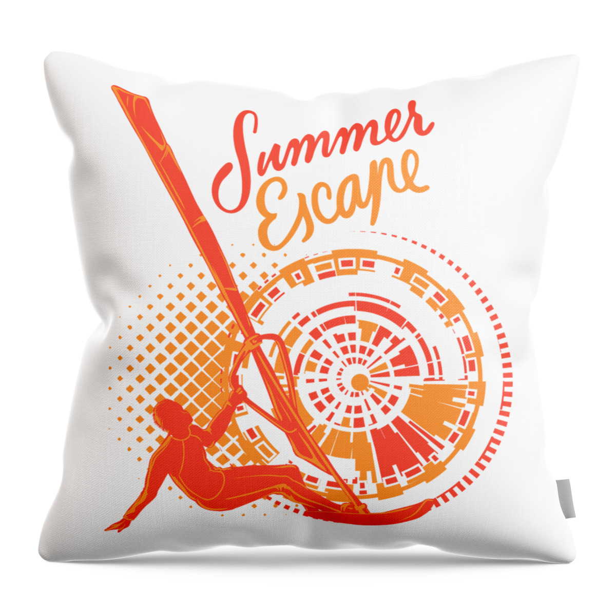 Beach Throw Pillow featuring the digital art Parasailor Summer Escape Parasailing by Jacob Zelazny