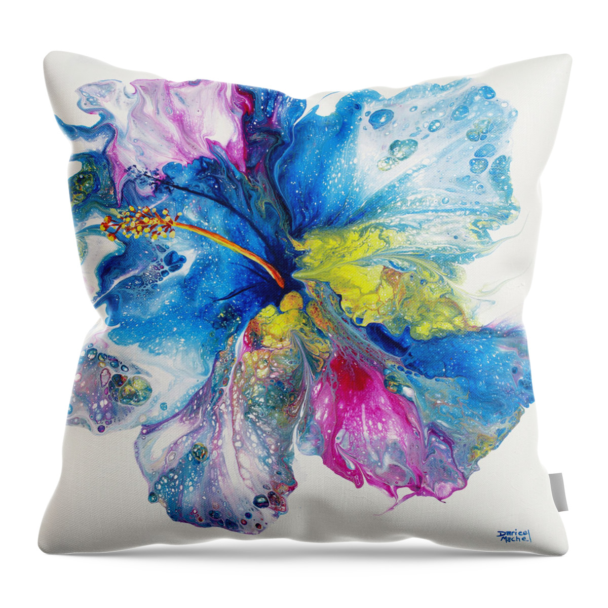 Flower Throw Pillow featuring the painting Pardise Blooms by Darice Machel McGuire