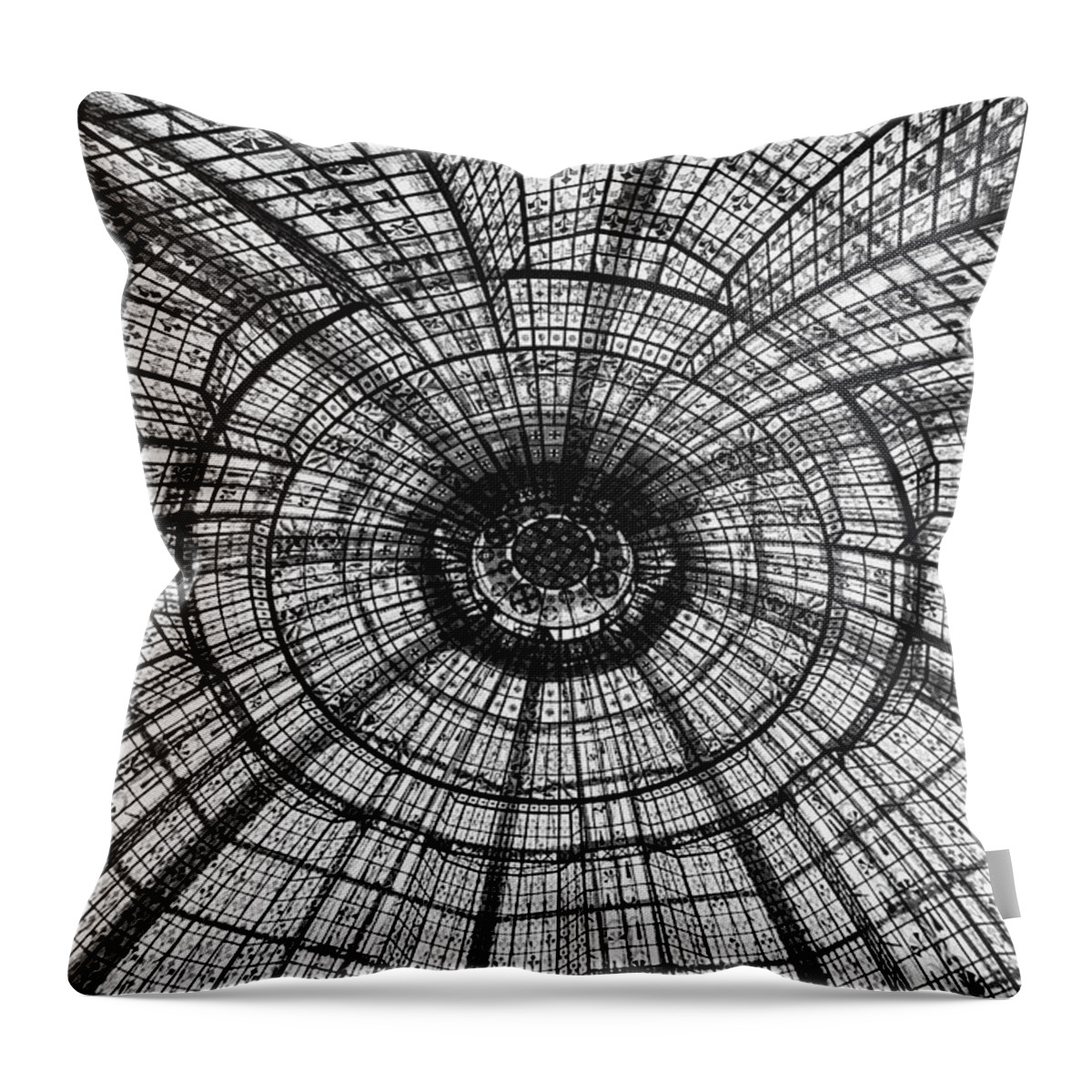 Black And White Throw Pillow featuring the photograph Paris Ceilings - Black and White by Melanie Alexandra Price