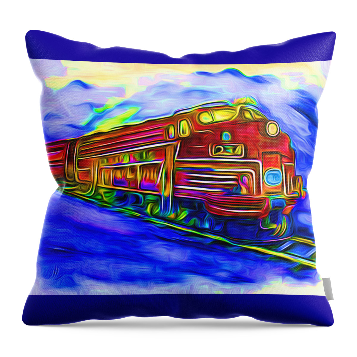 Digital Art Throw Pillow featuring the digital art Party Train by Ronald Mills