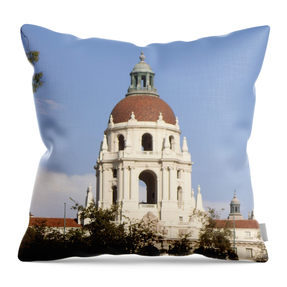  Throw Pillow featuring the photograph Pasadena City Hall by Heather E Harman