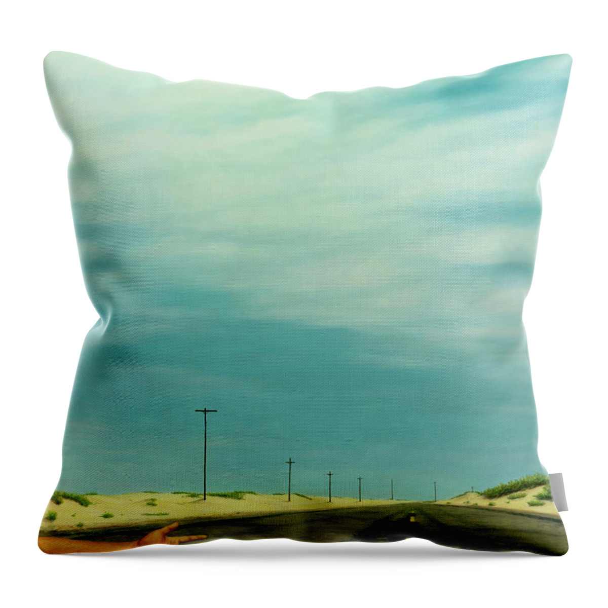 Highway Throw Pillow featuring the painting Pass With Care by James W Johnson