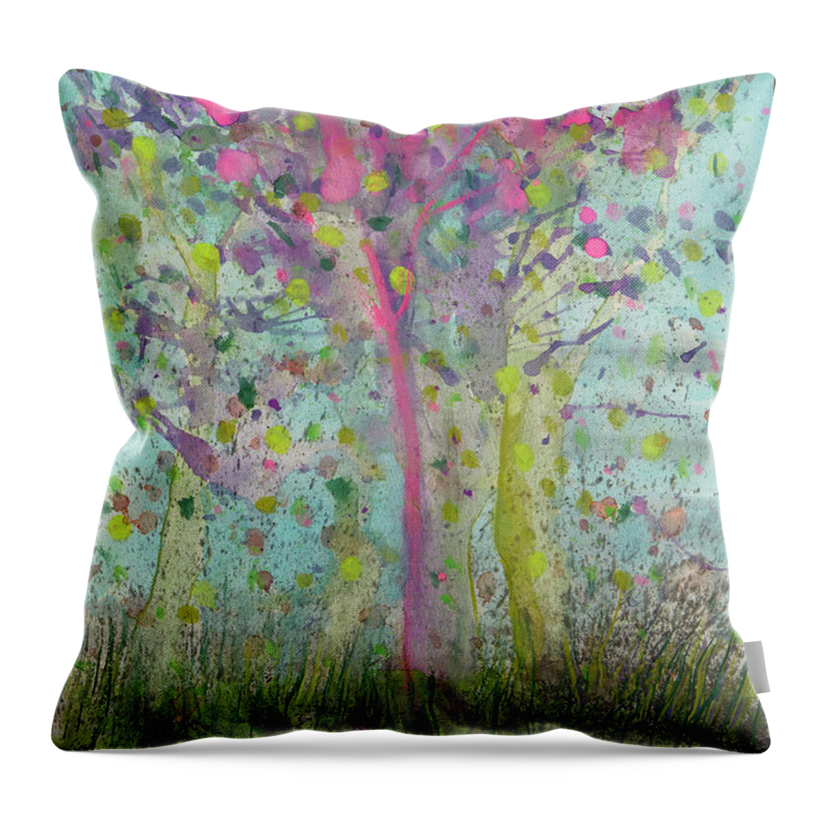 Abstract Throw Pillow featuring the painting Beauty of Life by Tessa Evette