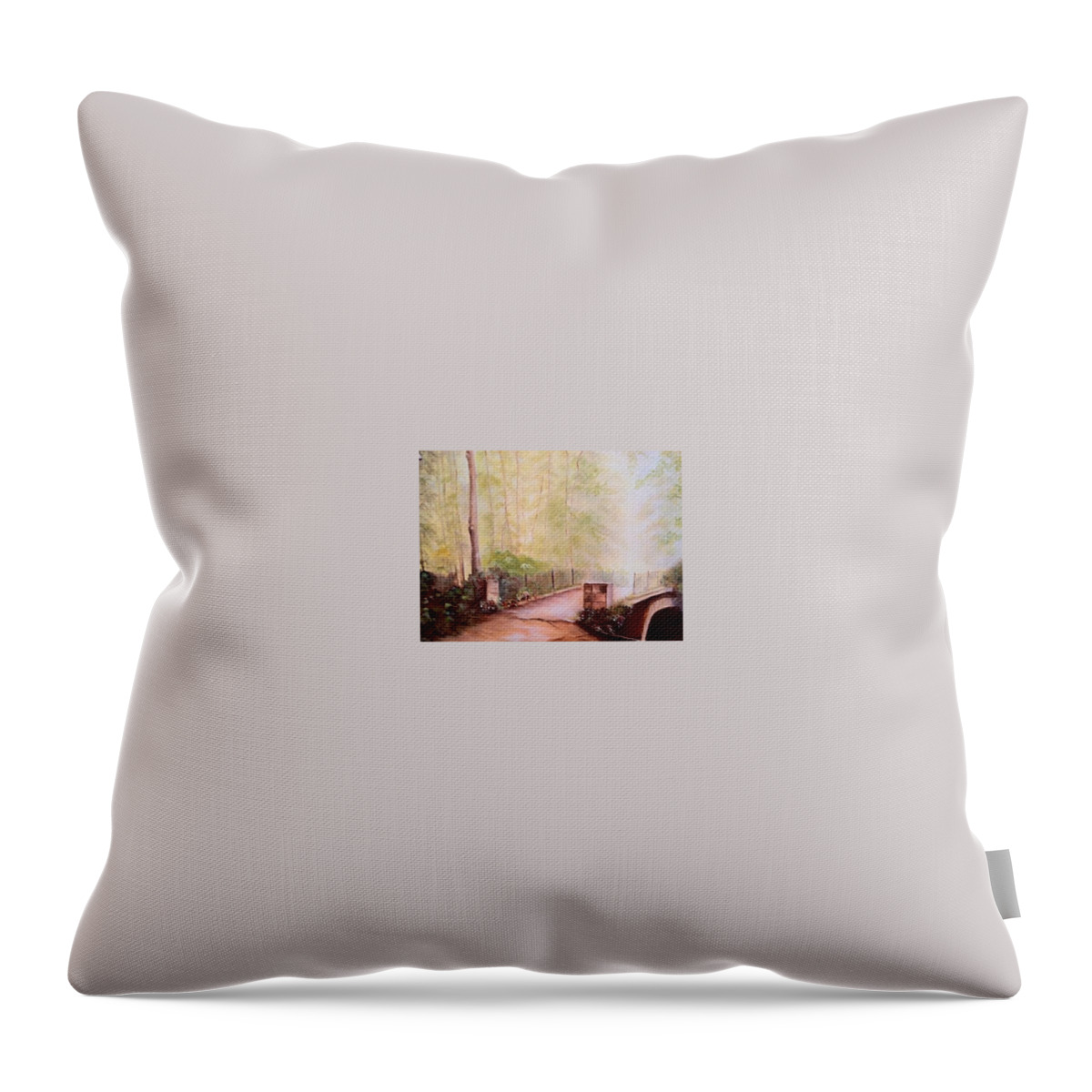 Pathways Throw Pillow featuring the painting Path to Peace by Juliette Becker