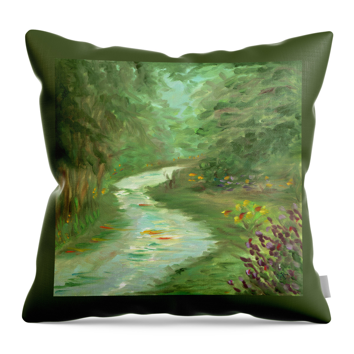 Path Throw Pillow featuring the painting Path to Serenity by Juliette Becker