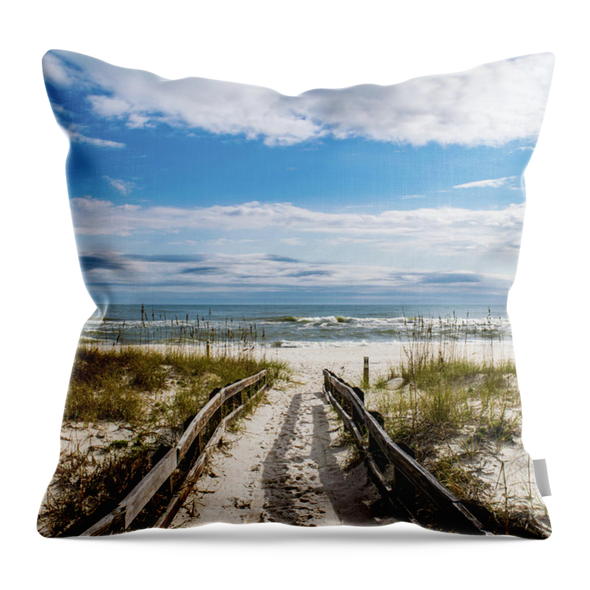 Path Throw Pillow featuring the photograph Pathway to the Beach, Perdido Key, Florida by Beachtown Views