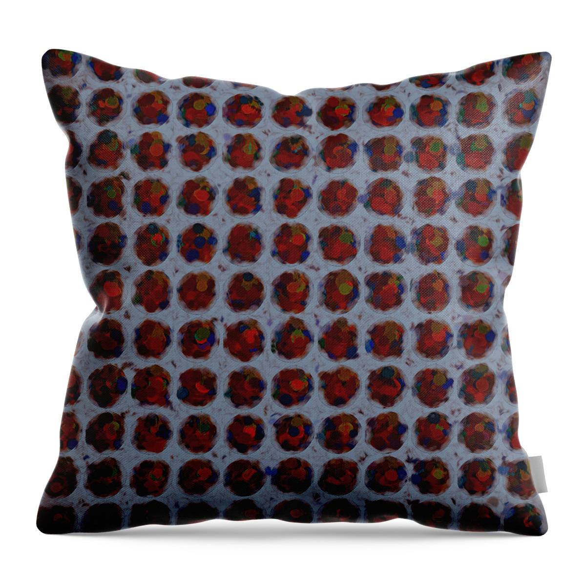Patterns Throw Pillow featuring the digital art Patterned Red by Cathy Anderson