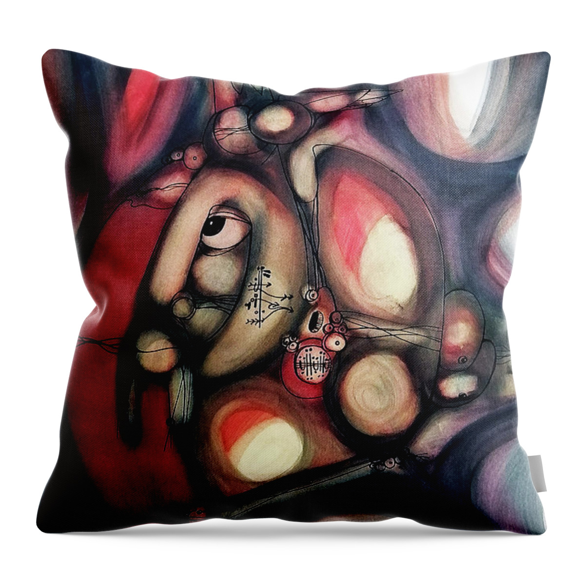 Moa Throw Pillow featuring the painting Peace Birds by Hargreaves Ntukwana