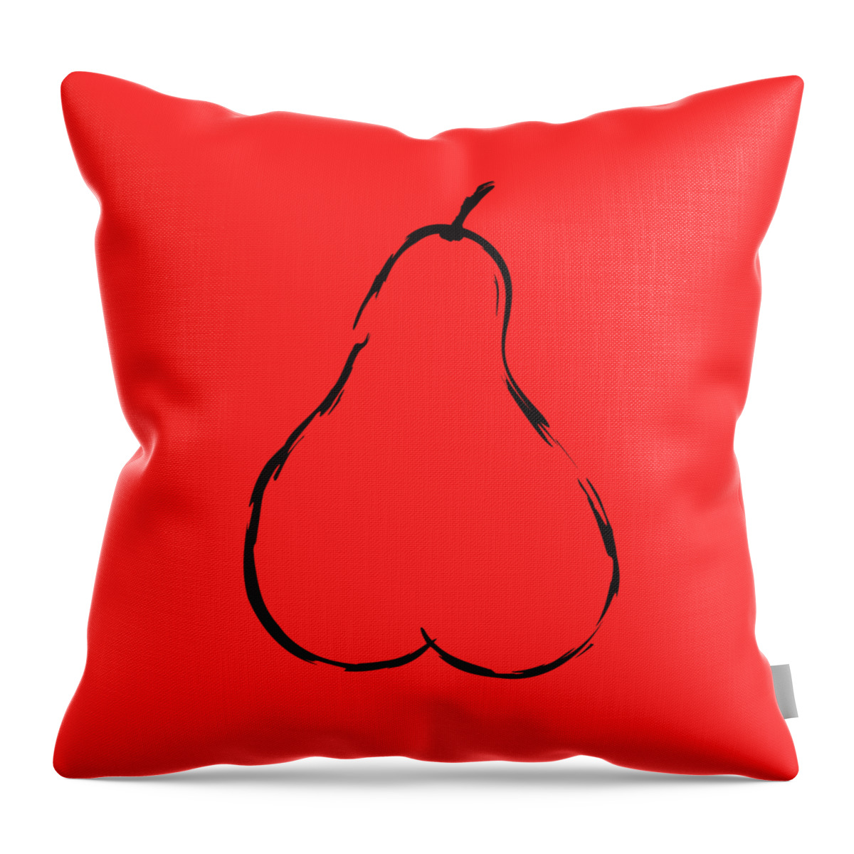 Minimalist Throw Pillow featuring the digital art Pear, Vegetarian Sublimation Art by Cu Biz