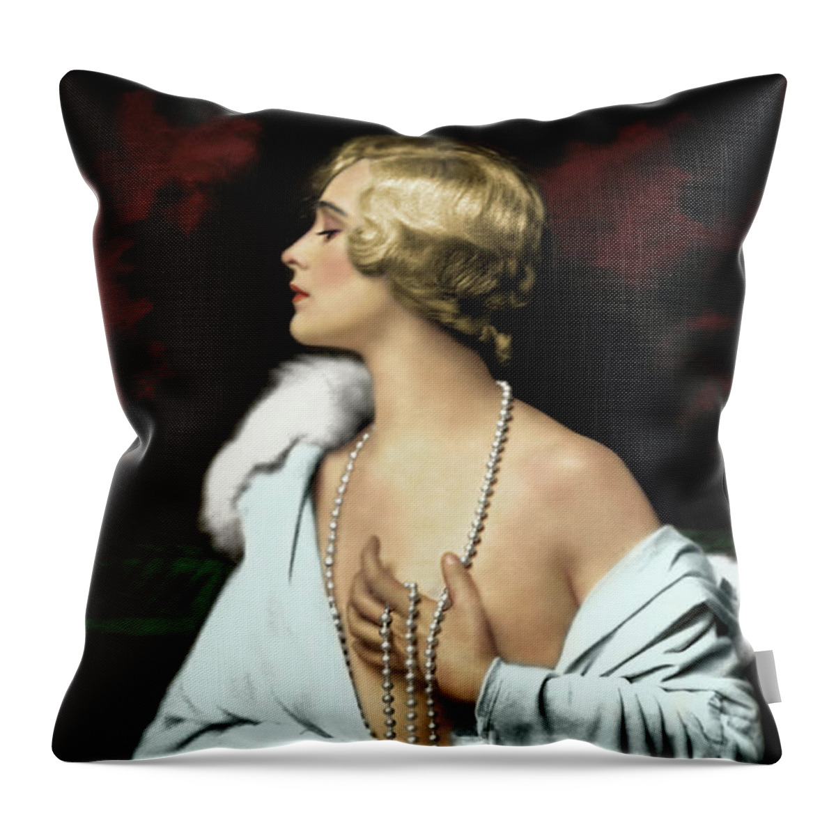 Vintage Throw Pillow featuring the digital art Pearls by Franchi Torres