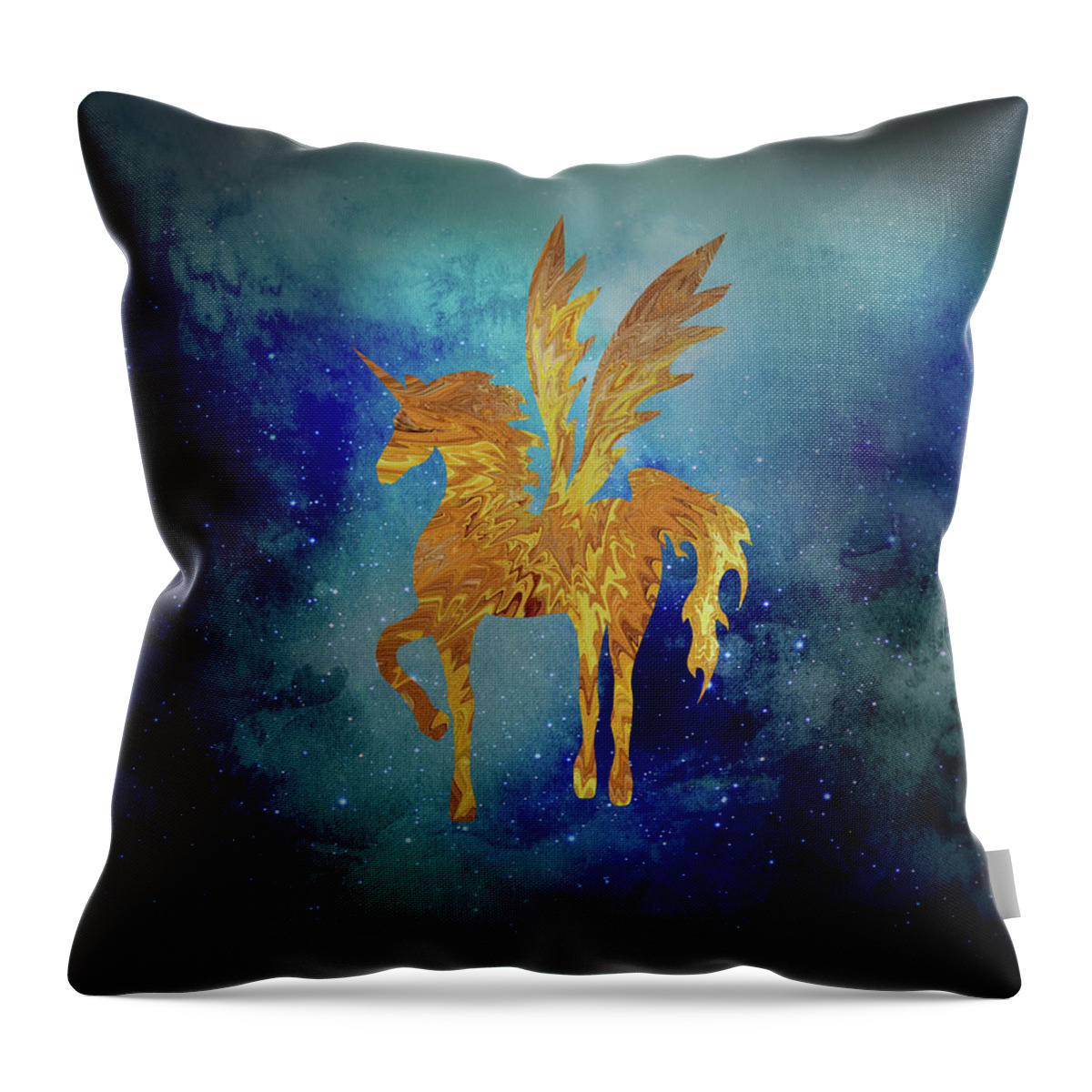 Pegasus Throw Pillow featuring the digital art Pegasus in Space by Sambel Pedes