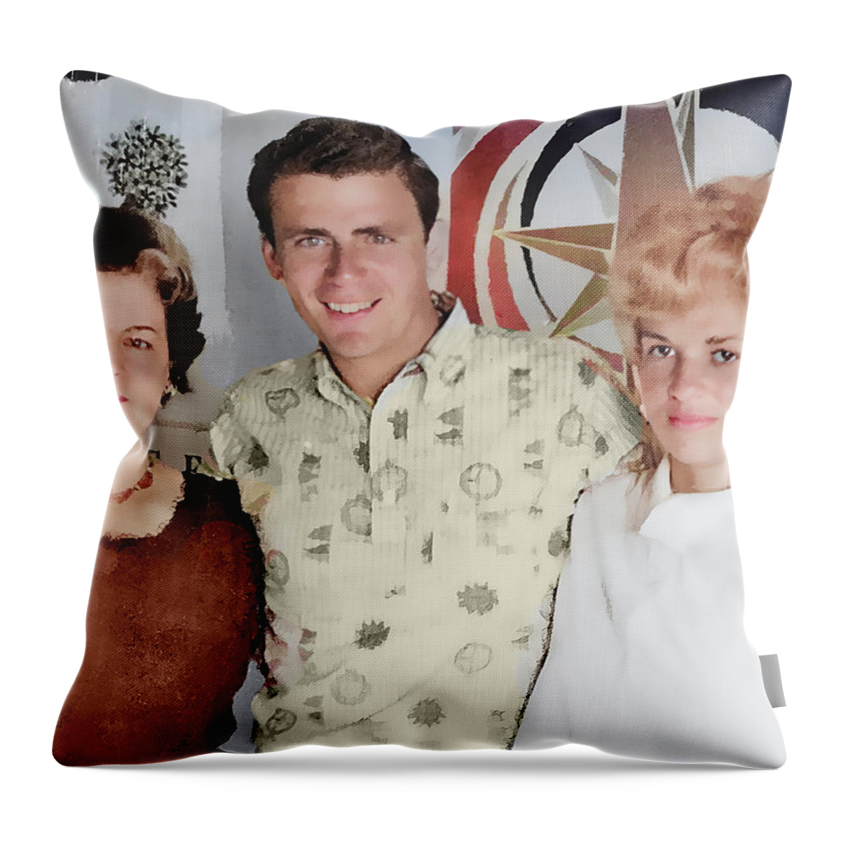Penne Lamb Throw Pillow featuring the digital art Penne Meets My Mom by Chuck Staley