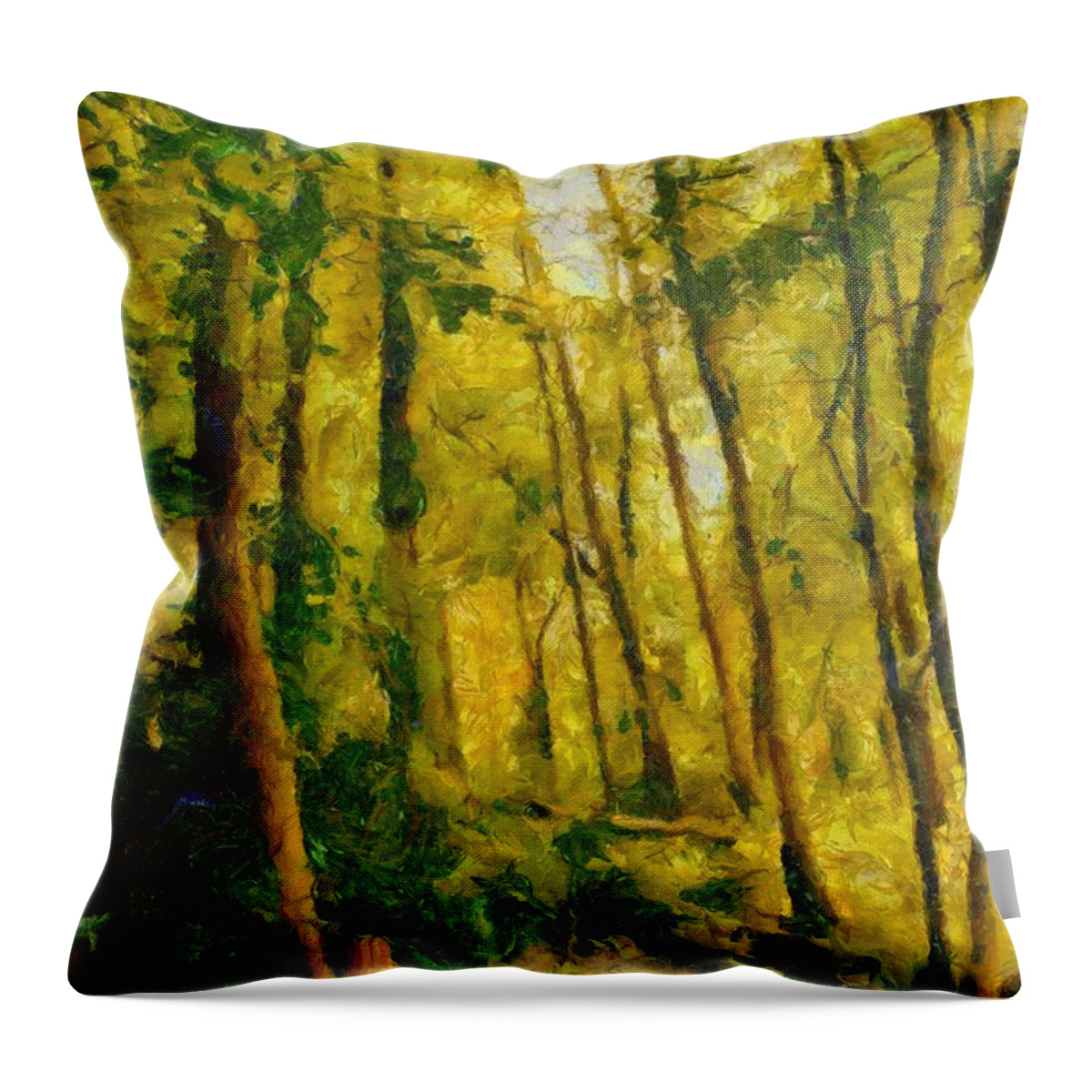 Woods Throw Pillow featuring the mixed media Pennsylvania Woods by Christopher Reed