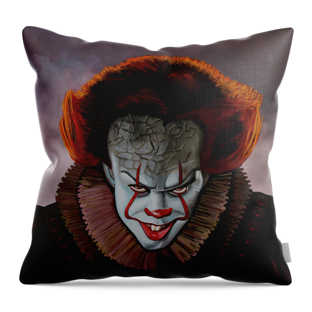 Pennywise Throw Pillow featuring the painting Pennywise Painting 2 by Paul Meijering