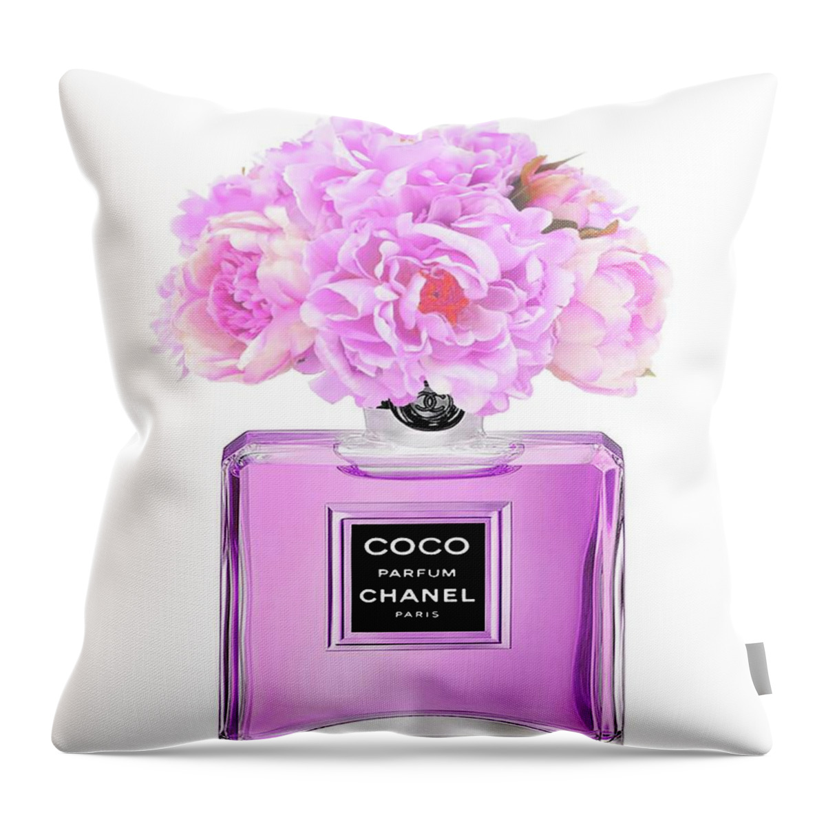 Peony pink perfume Throw Pillow by Green Palace - Pixels