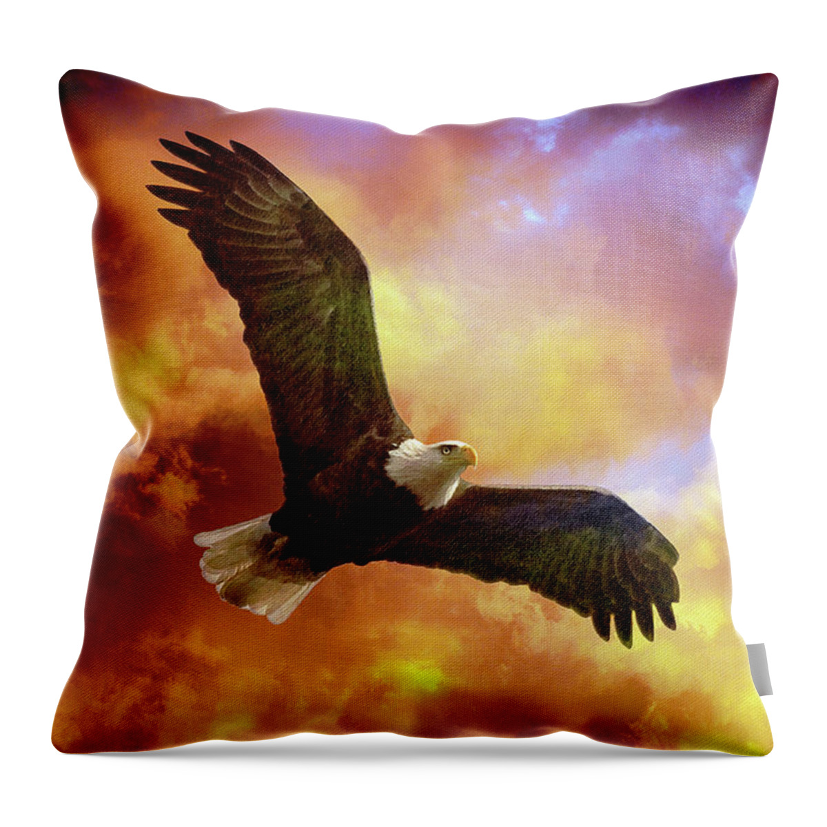 Eagle Throw Pillow featuring the photograph Perseverance by Lois Bryan