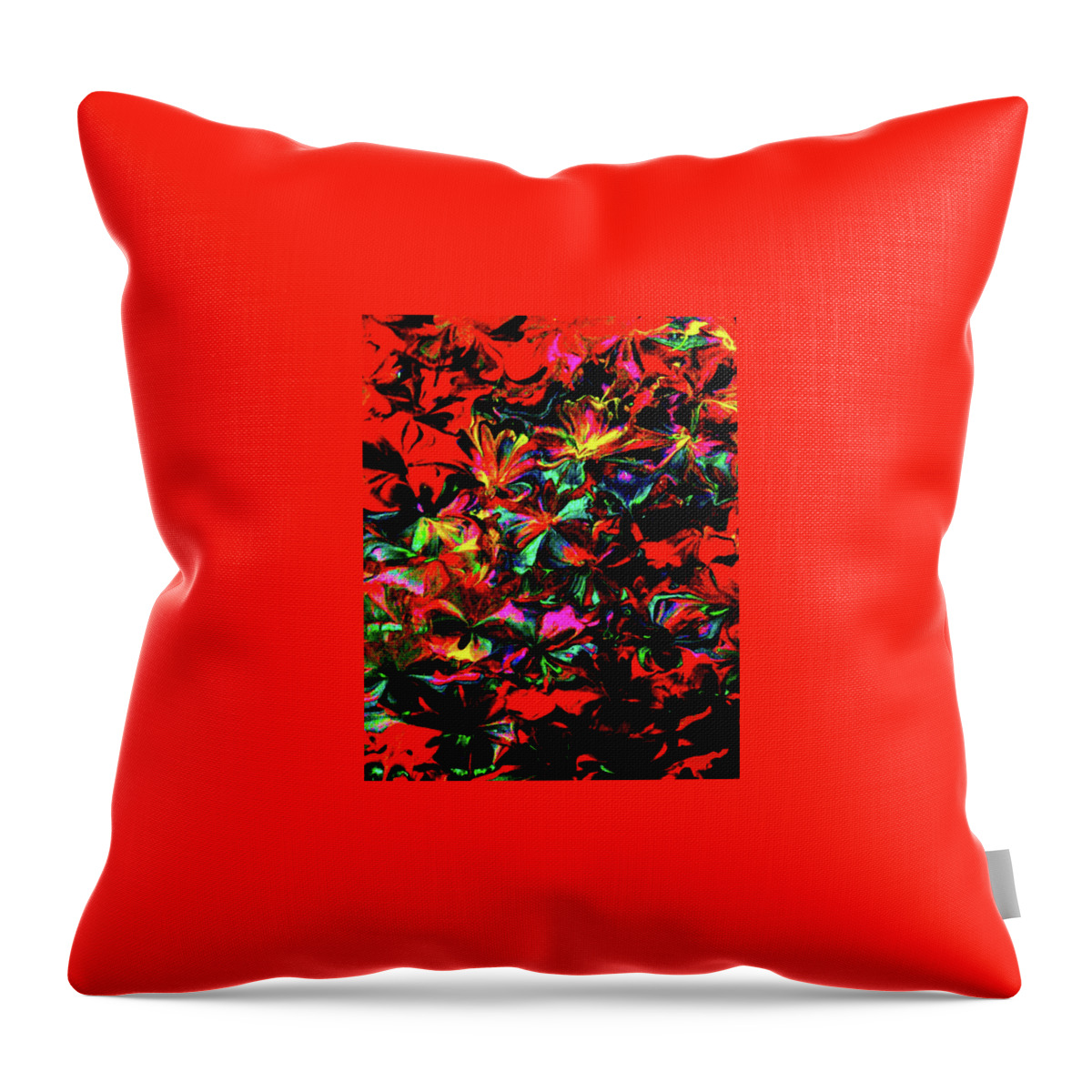 Red Throw Pillow featuring the painting Petals Of Red by Anna Adams