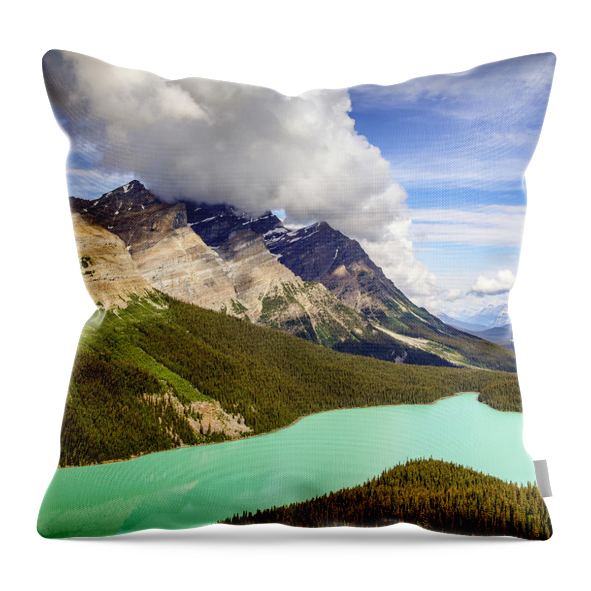 Banff Throw Pillow featuring the photograph Peyto Lake by Bradley Morris