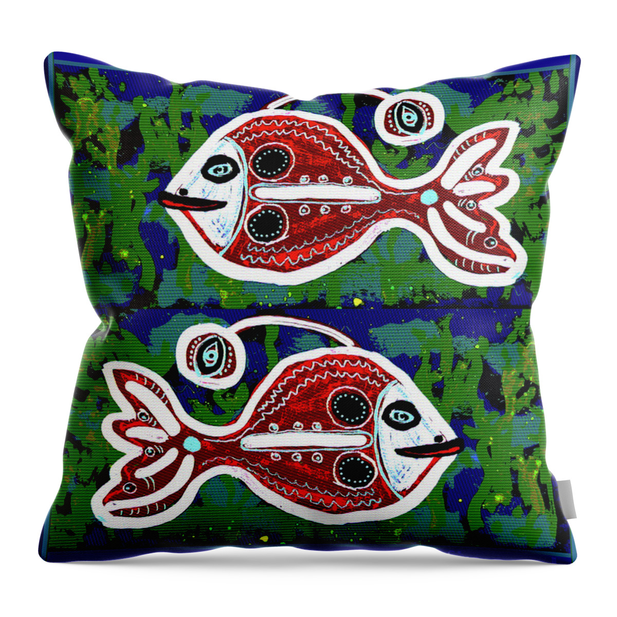 Zodiac Throw Pillow featuring the digital art PISCIES - double 3 eyes by Mimulux Patricia No