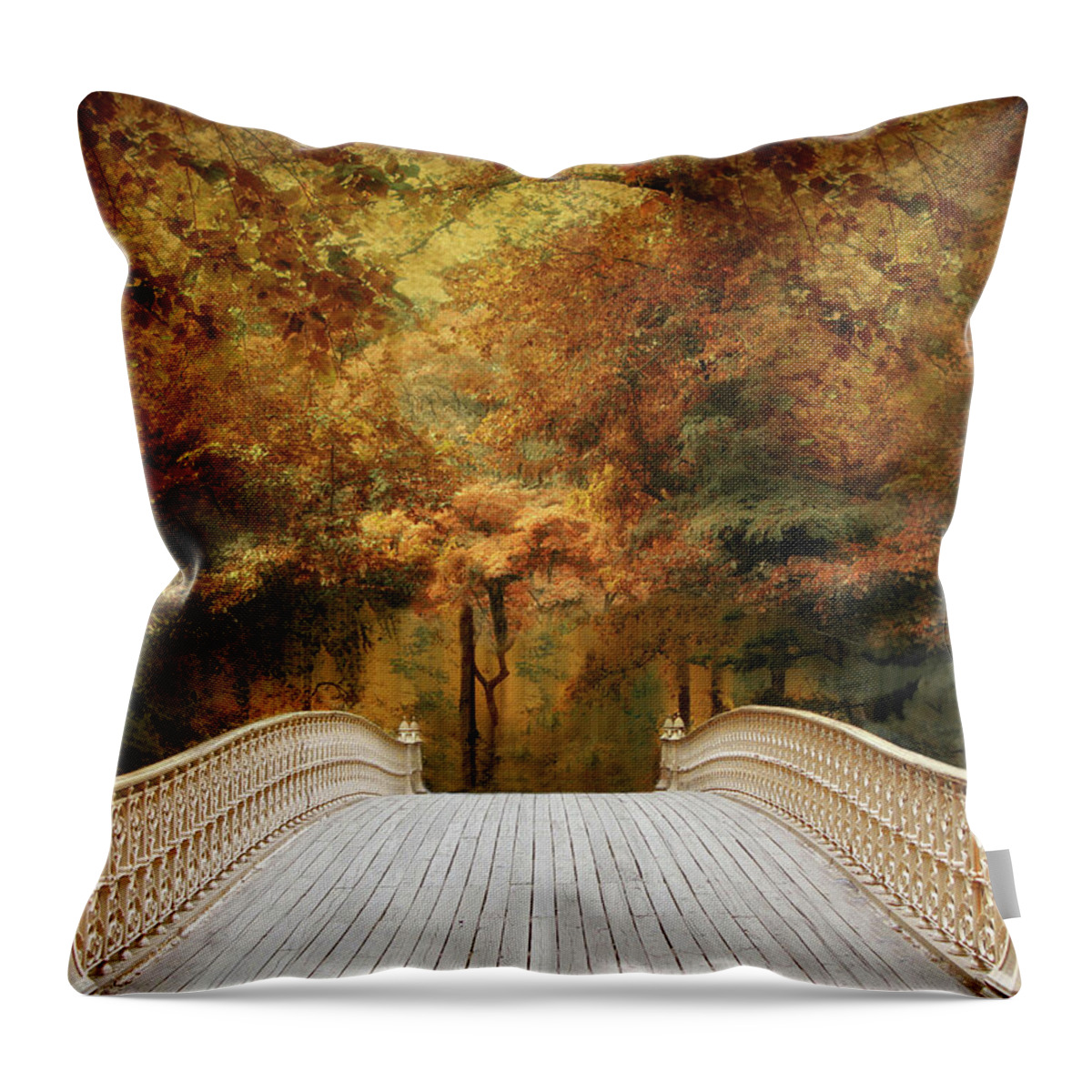 New York Throw Pillow featuring the photograph Pine Bank Autumn by Jessica Jenney