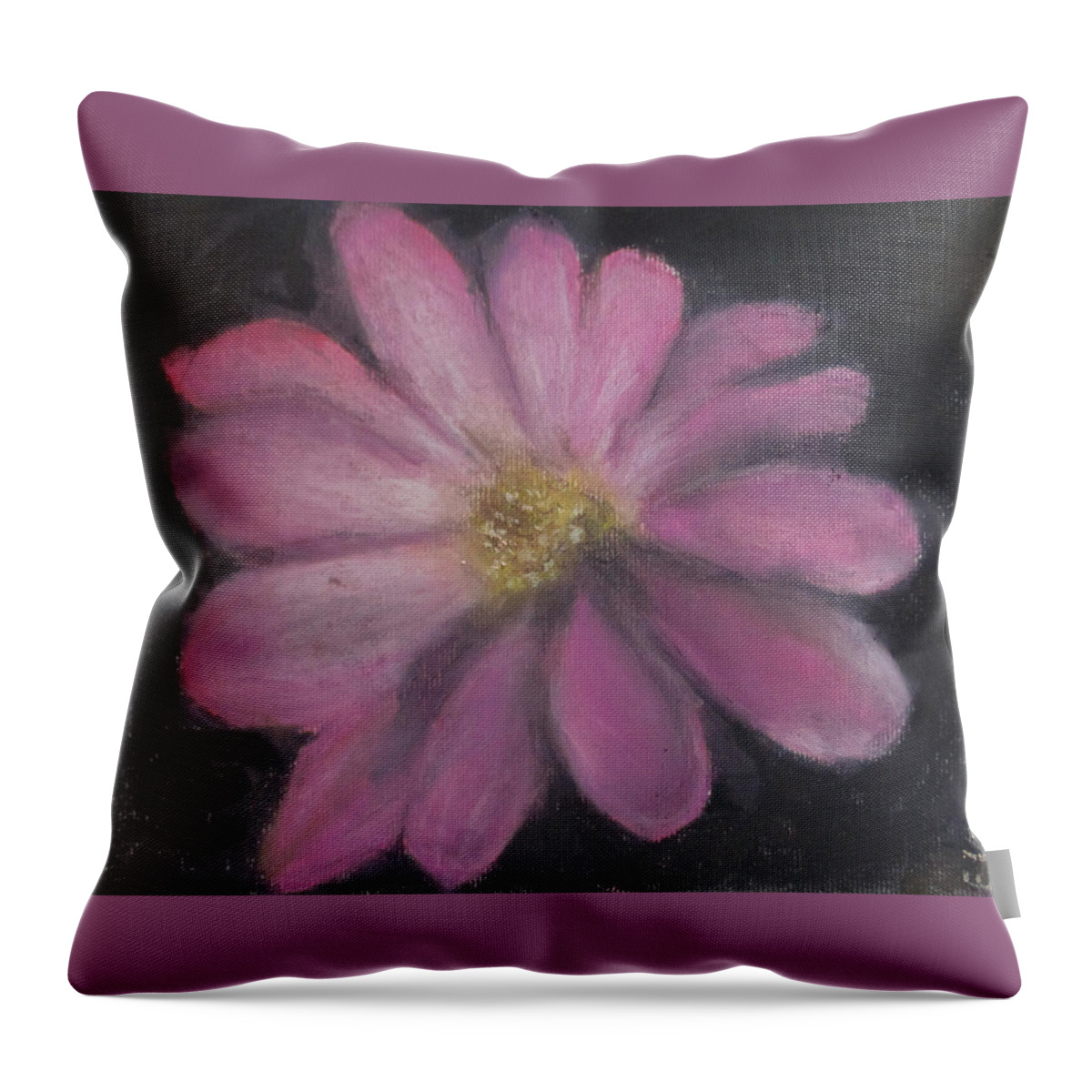 Flower Throw Pillow featuring the painting Pink Flower by Jen Shearer