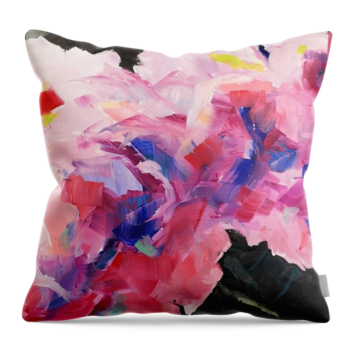 Flowers Throw Pillow featuring the painting Pink Flowers by Sheila Romard