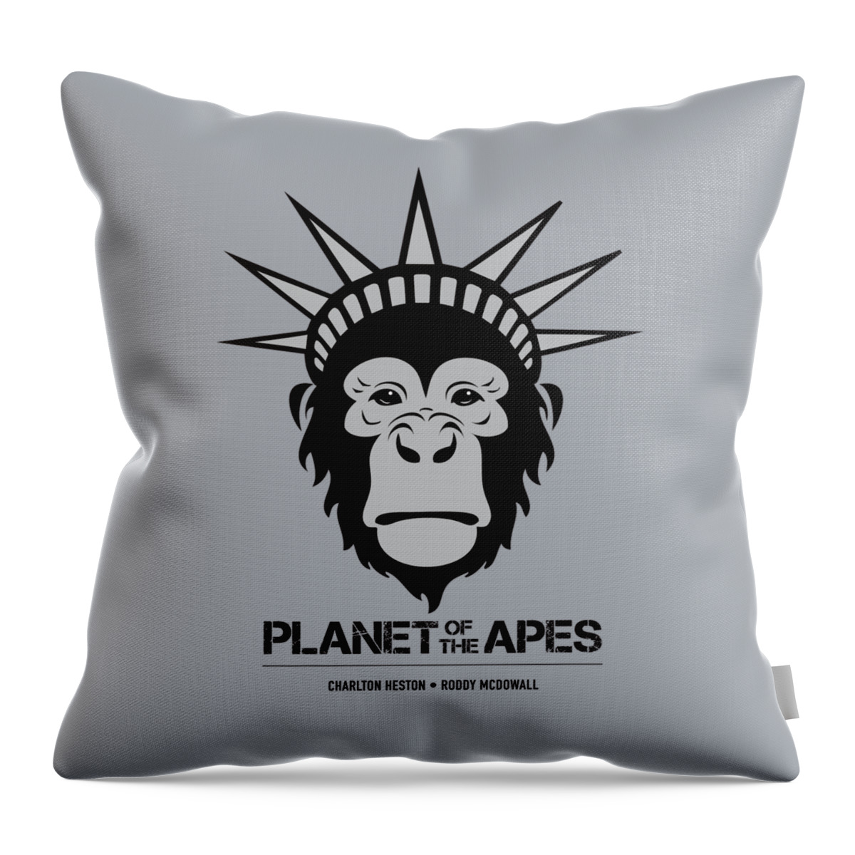 Planet Of The Apes Throw Pillow featuring the digital art Planet of the Apes - Alternative Movie Poster by Movie Poster Boy