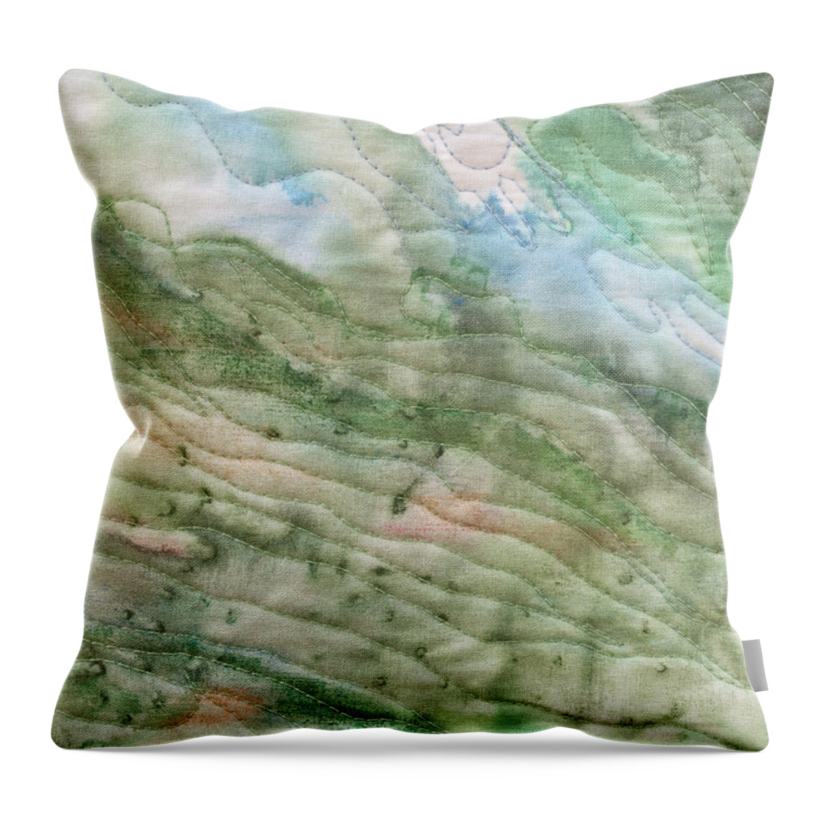 Fiber Art Throw Pillow featuring the mixed media Point Bonita 2 by Vivian Aumond