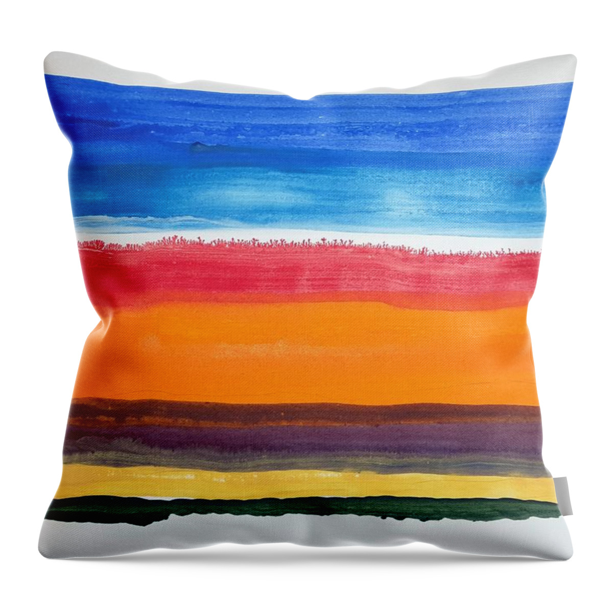 Watercolor Throw Pillow featuring the painting Portland Light by John Klobucher