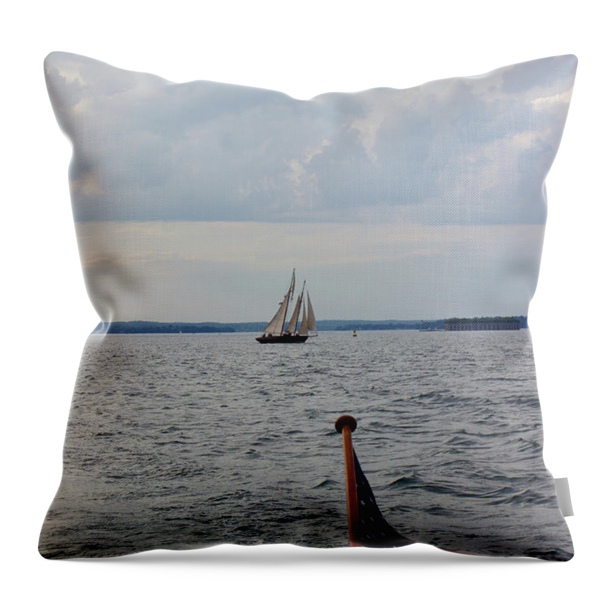  Throw Pillow featuring the photograph Portland Schooner by Annamaria Frost