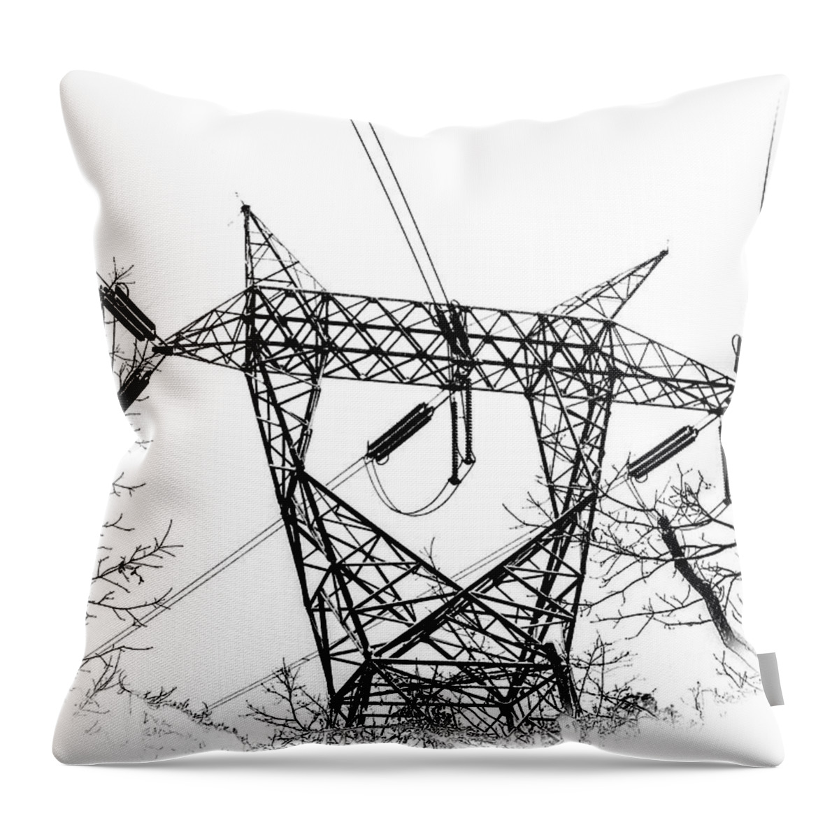 Power Lines Throw Pillow featuring the photograph Power Lines by Louis Dallara