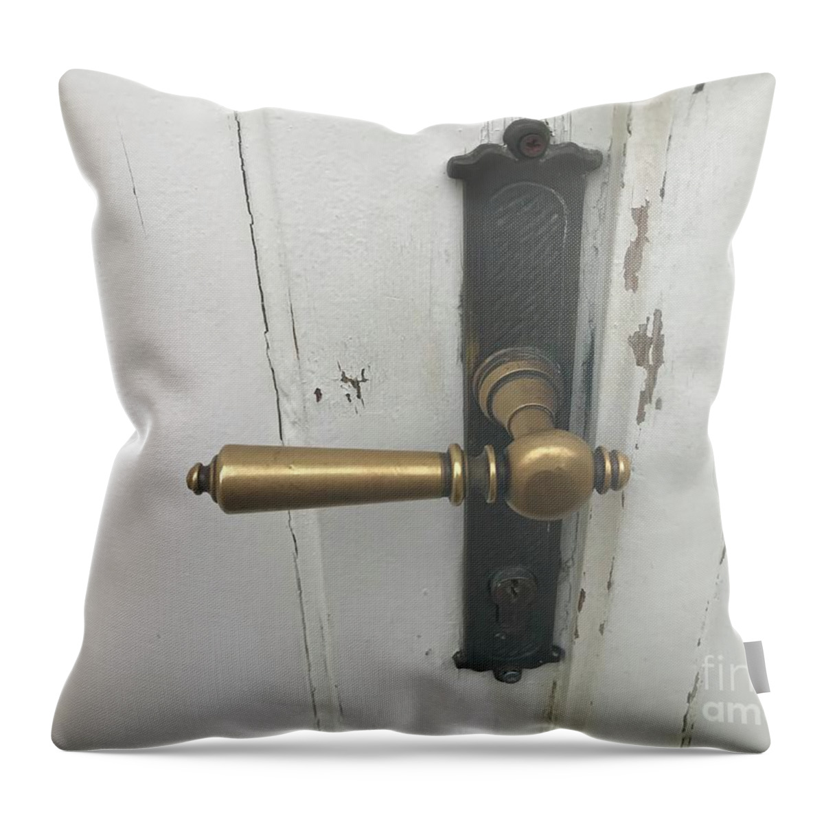 Eastern European Doorknobs Throw Pillow featuring the photograph Poznan2019 by Mary Kobet