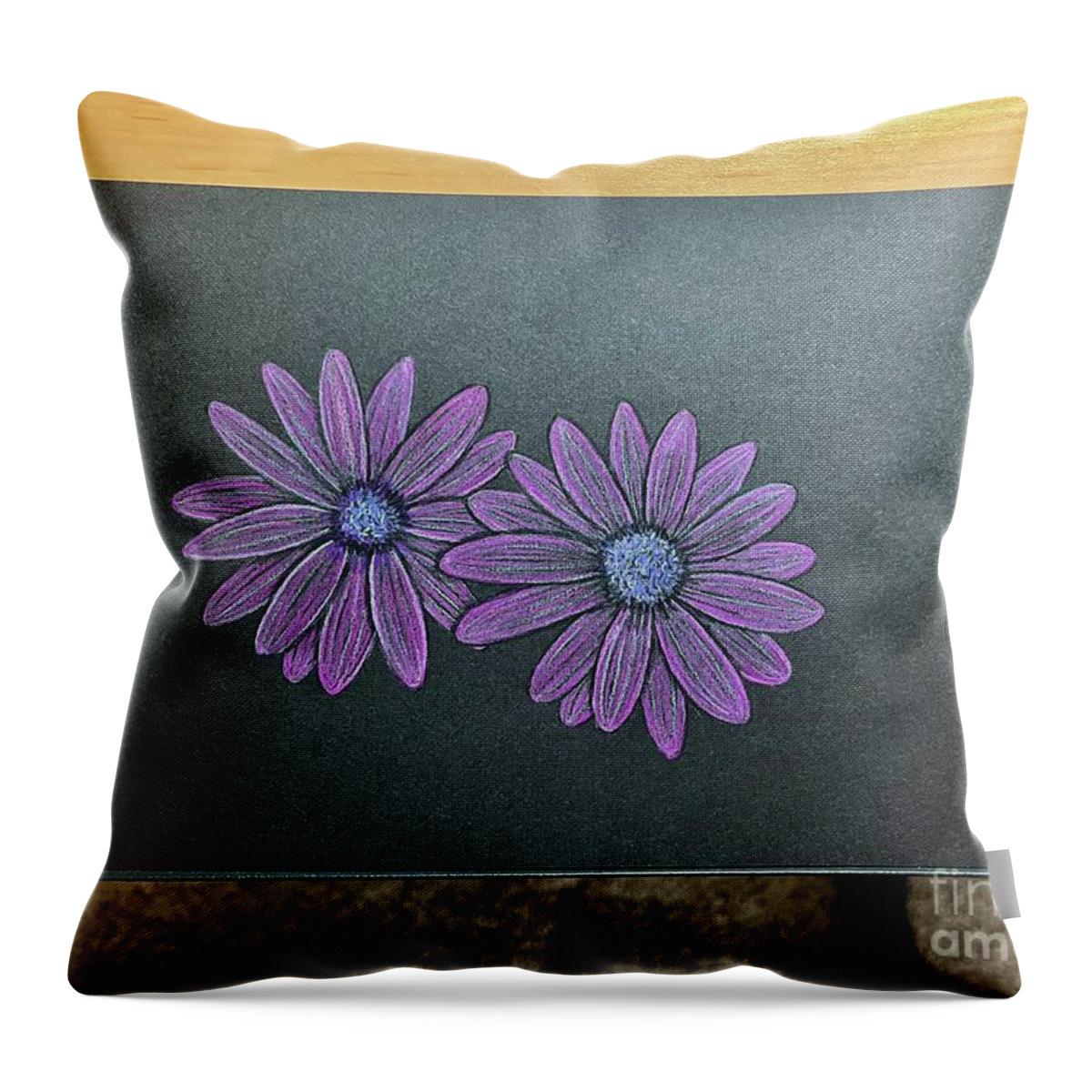  Throw Pillow featuring the digital art Practice Colored Pencil by Donna Mibus