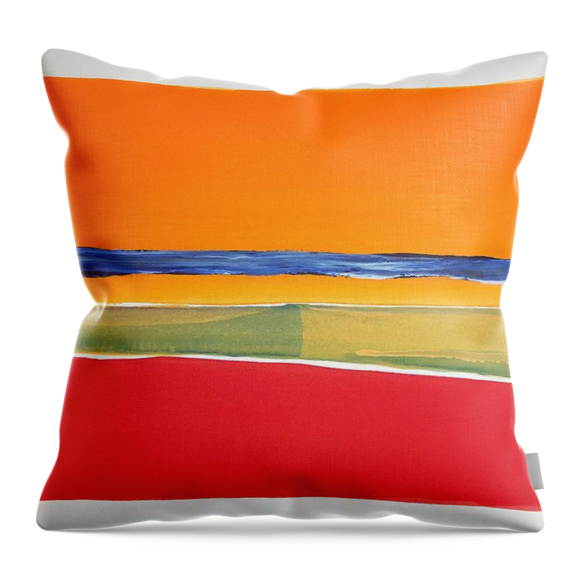 Watercolor Throw Pillow featuring the painting Prairie Fire by John Klobucher