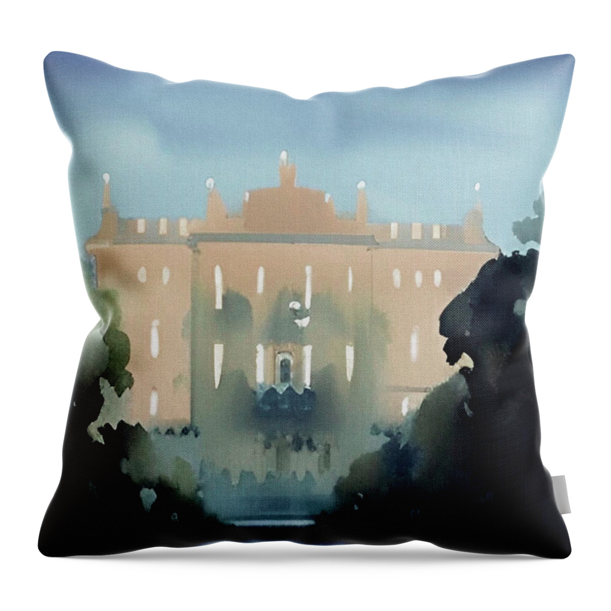  Throw Pillow featuring the digital art Presidential Palace by Michelle Hoffmann