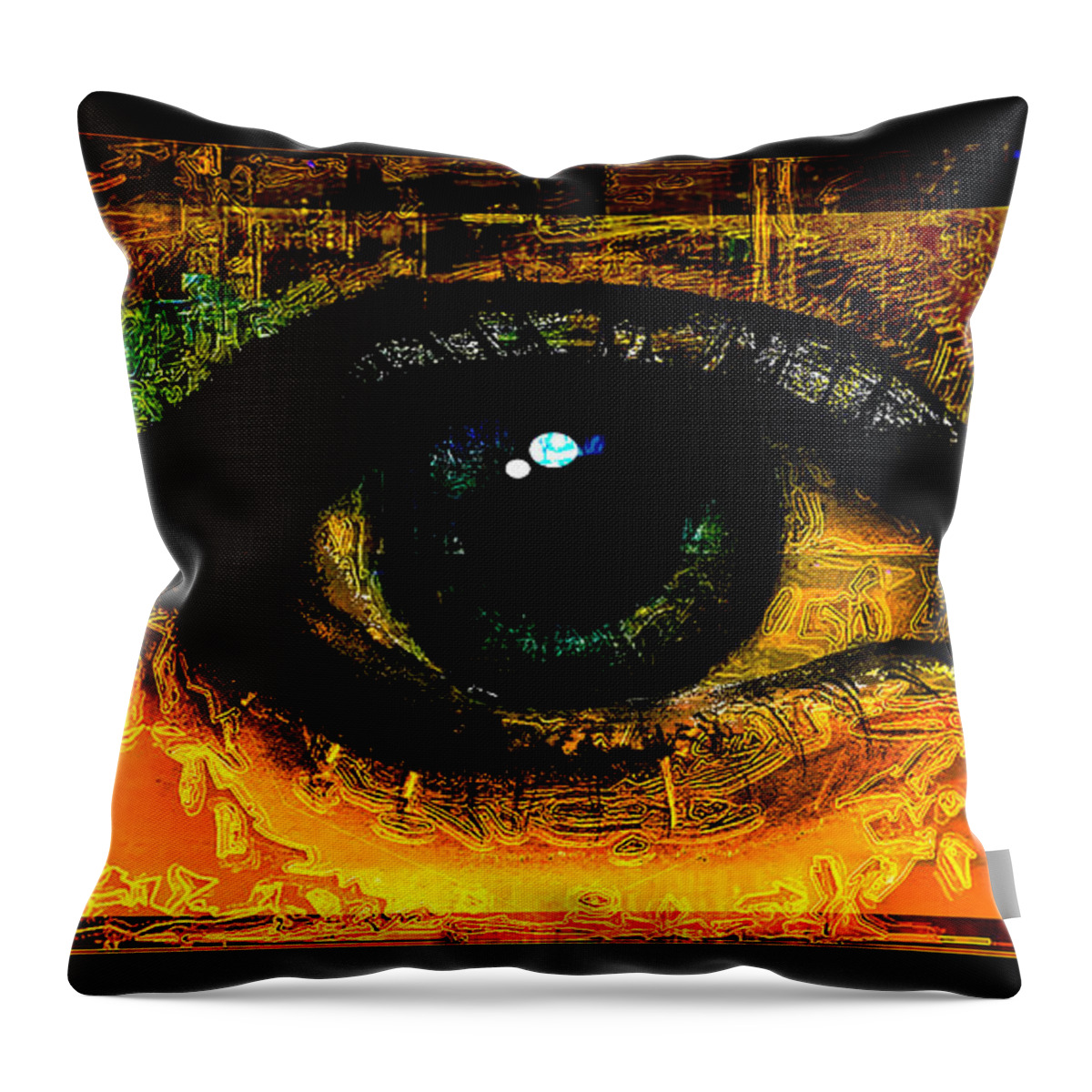 Eyes On Me Collection Throw Pillow featuring the digital art Pretty Eye 16 by Aldane Wynter