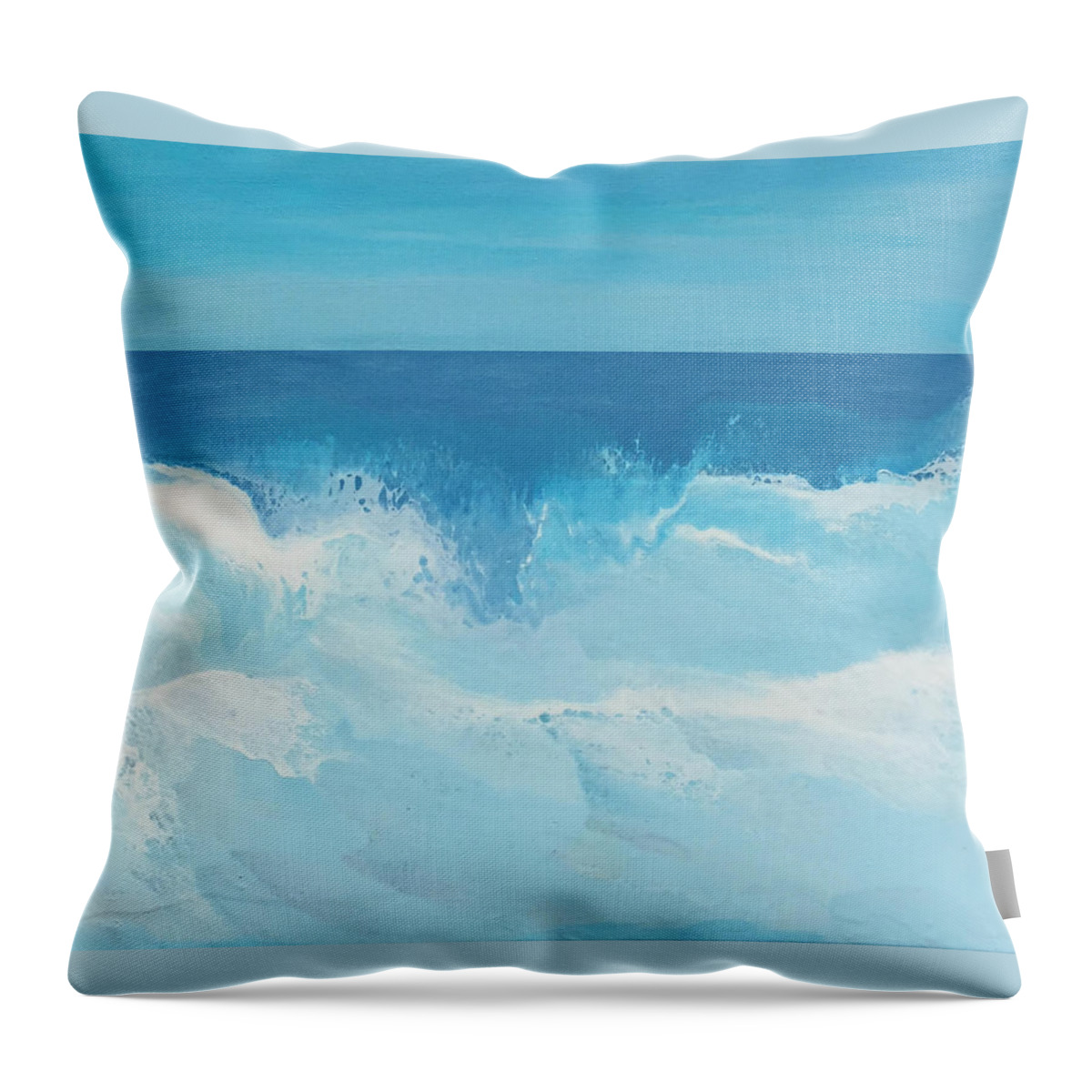 Beach Throw Pillow featuring the mixed media Private Beach by Linda Bailey