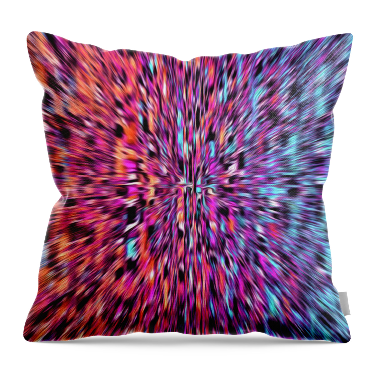 Abstract Throw Pillow featuring the digital art Psychedelic - Trippy Optical Illusion by Ronald Mills