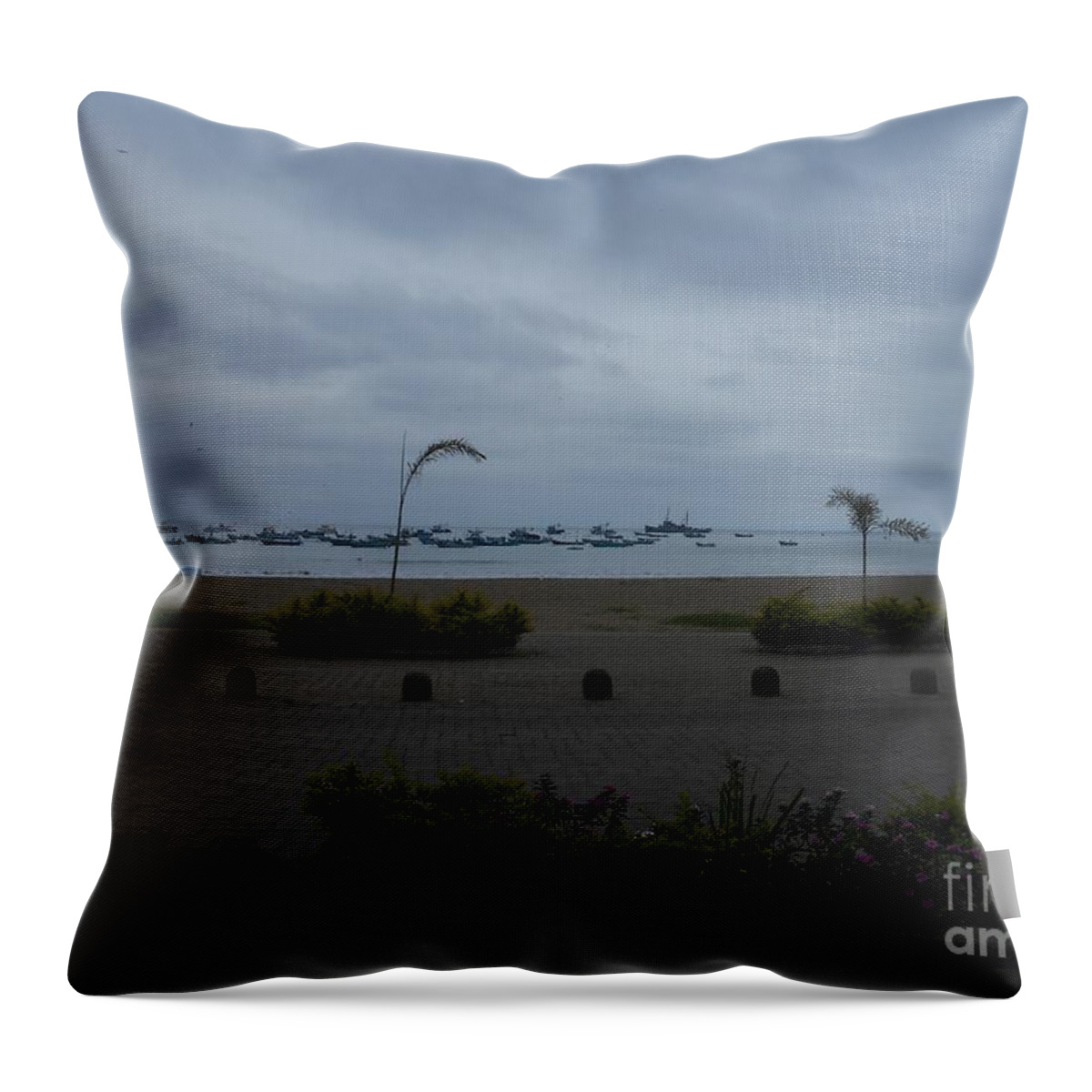 Puerto Lopez Throw Pillow featuring the photograph Puerto Lopez Playa by Nancy Graham